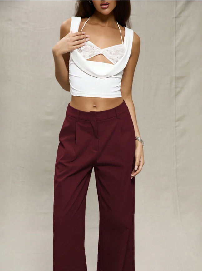 Bordeaux Straight Leg Tailored Broek